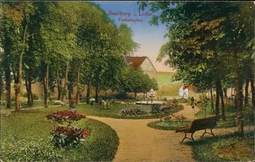 CPA Saarburg (Lothringen) Sarrebourg Freiheitsplatz 1916  gel. Feldpoststempel