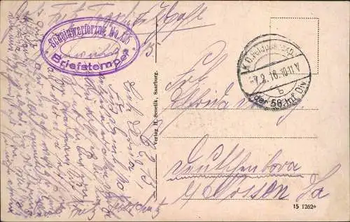 CPA Saarburg (Lothringen) Sarrebourg Freiheitsplatz 1916  gel. Feldpoststempel