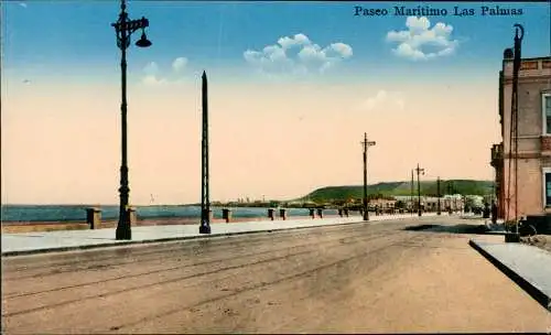 Postales Las Palmas de Gran Canaria Paseo Maritimo 1915  Canaris Kanaren