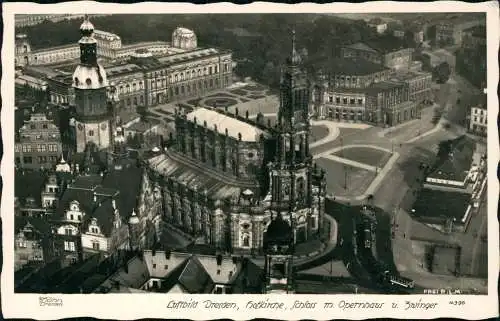 Dresden Luftbild Hofkirche, Schloss m. Opernhaus 1940 Walter Hahn:4396