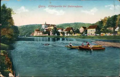 Ansichtskarte Gera Elsterpartie bei Untermhaus. 1913