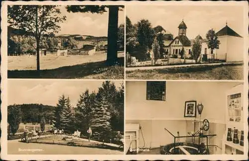 Ansichtskarte Sohl-Bad Elster 4 Bild Sachsenquelle, Garten, Quellenhalle 1934