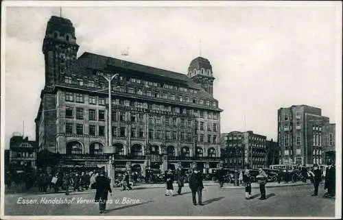 Ansichtskarte Essen (Ruhr) Handelshof. Vereinshaus u. Börse 1938