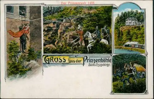 Hartenstein (Sachsen) 4 Bild Forsthaus Prinzenhöhle Prinzenraub 1914