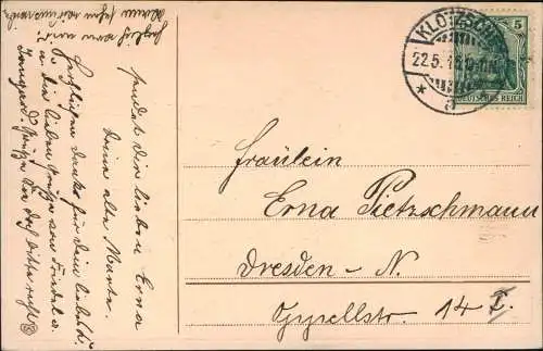 Glückwunsch: Pfingsten Riesen-Thermometer und Junge 1915 Prägekarte