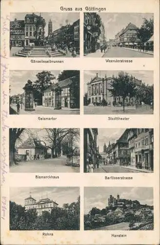 Göttingen MB: WeenderstraßeBismarckhaus Barfüsserstraße uvm 1916