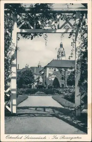 Postcard Swinemünde Świnoujście Im Rosengarten 1938  Pommern pomorskie