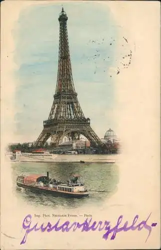 CPA Paris Eiffelturm Tour Eiffel - Schiff 1902