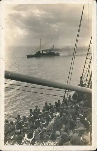 Ansichtskarte  Schiffe Kriegsschiff Marine Kapelle auf Begleitboot 1936