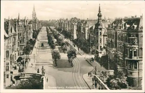 Ansichtskarte Braunschweig Kaiser Wilhelmstraße - Fotokarte 1930