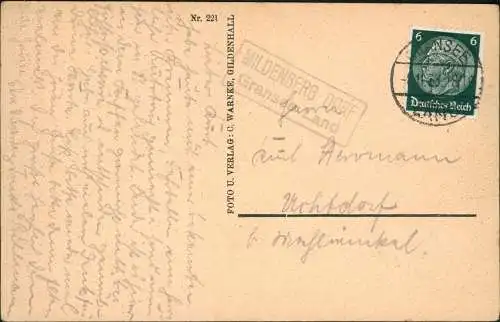 Ansichtskarte Neuruppin Wichmannlinde Boot 1933 Landpoststempel Gransee Land