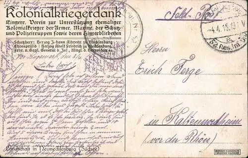 Neuirland Neumecklenburg Kolonie Landschaft  Südsee 1915  gel. Feldpost