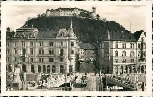 Postcard Laibach Ljubljana (Lubiana) Straßenblick - Fotokarte 1944