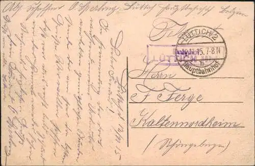 Postkaart Lüttich Luik Lîdje La Poste - Postamt 1915