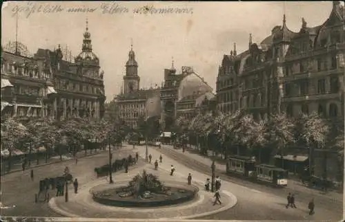 Ansichtskarte Frankfurt am Main Roßmarkt Straßenpartie 1928