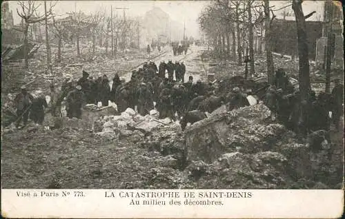 CPA Paris LA CATASTROPHE Unglück Saint Denis 1913  gel. Feldpost