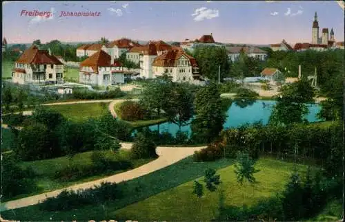 Ansichtskarte Freiberg (Sachsen) Johannisplatz 1914