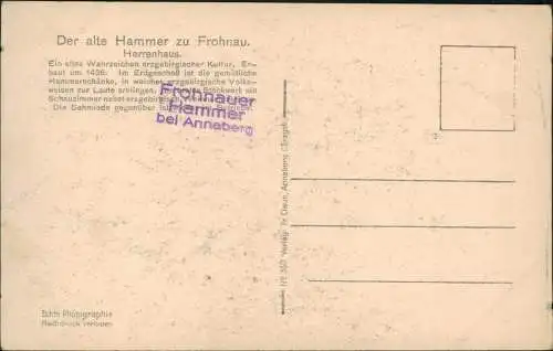 Ansichtskarte Frohnau-Annaberg-Buchholz Frohnauer Hammer, Straßenpartie 1928