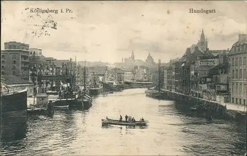 Postcard Königsberg Ostpreußen Калининград Hundegatt 1915  gel. Feldpoststempel