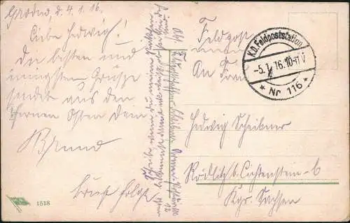 Schwalbach Swaljawa Свалява    Karpaten Karpaty   1916 Feldpoststempel WK1