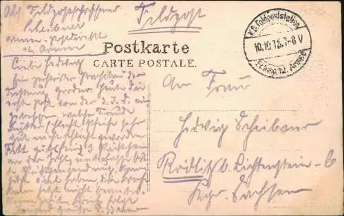 Гродна Grodno Gardinas Militaria WK1 1915  Belarus gel. Feldpoststempel WK1