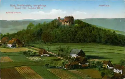 Greiffenberg Gryfów Śląski Burgruine Greiffenstein Isergebirge 1913  Schlesien