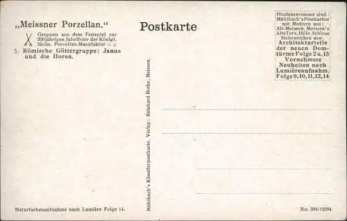 Ansichtskarte Meißen Meissner Porzellan Gruppen aus dem Festspiel 1913