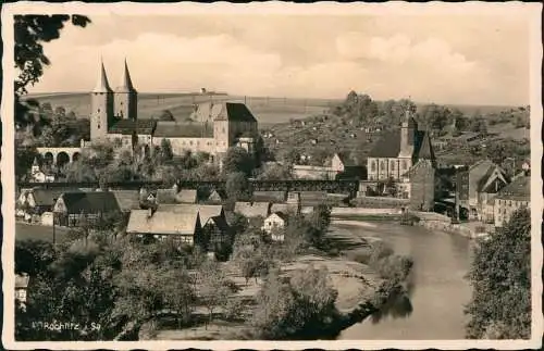 Ansichtskarte Rochlitz Blick über die Stadt 1938