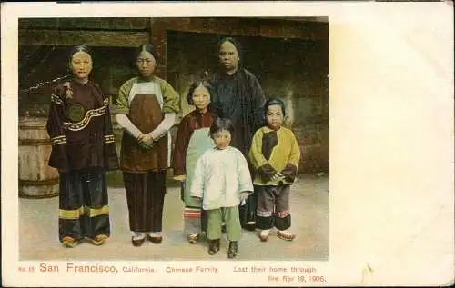 San Francisco Chinese Family Lost Their home Through Fire 1905  California