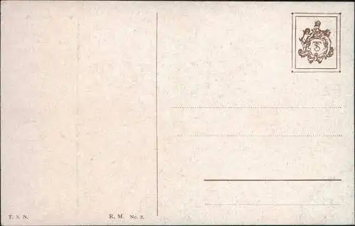 Künstlerkarte: Gemälde Der Held. W. Ismailowitsch. rauchender Junge 1912