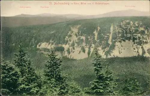 Ansichtskarte Sankt Andreasberg-Braunlage Blick von d. Hohenklippen 1912