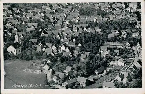 Ansichtskarte Menzingen-Kraichtal Luftbild Flugzeugaufnahme 1955/1940