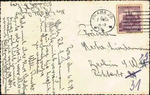 Postcard Prag Praha PŘÍKOPY 15 Disko Telefon 1939