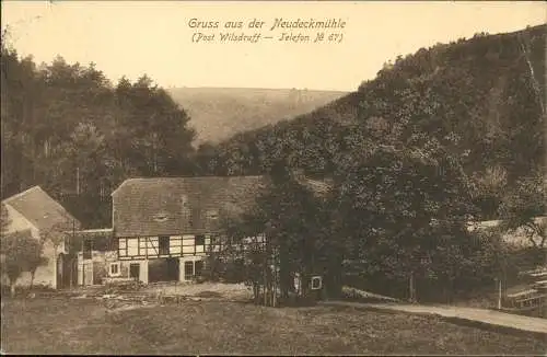 Ansichtskarte Klipphausen Neudeckmühle im Saubachtal 1913