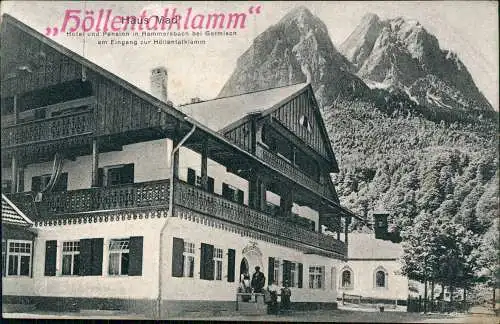 Garmisch-Partenkirchen Hotel und Pension in Hammersbach 1908  Alpen Bayern