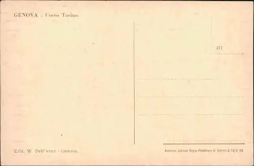 Cartoline Genua Genova (Zena) Corso Torino 1928