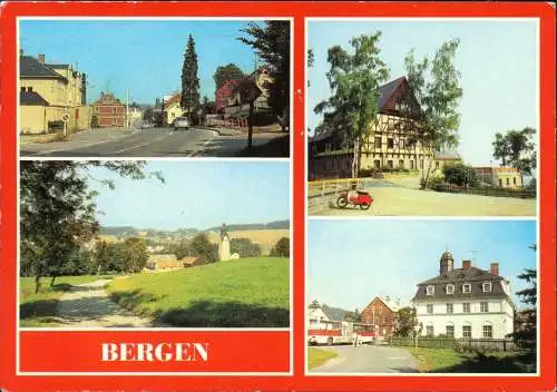 Bergen (Vogtland) Falkensteiner Straße, Blick auf den Ort, Jugendherberge v1985