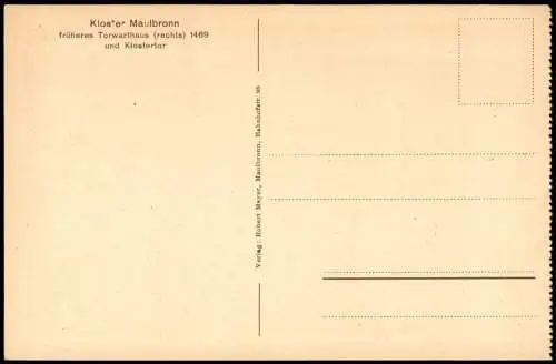 Maulbronn Kloster Maulbronn früheres Torwarthaus Klostertor 1930