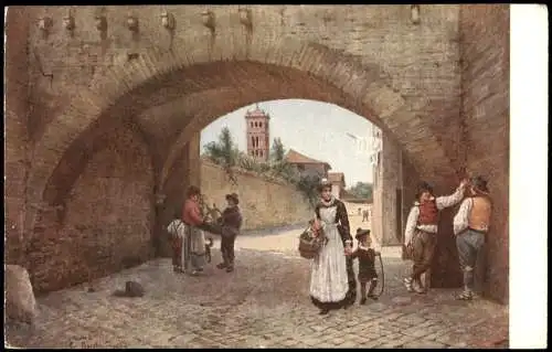 Rom Roma Arco dei Tolomei ROMA SPARITA (Künstlerkarte Aquarell Roesler) 1910