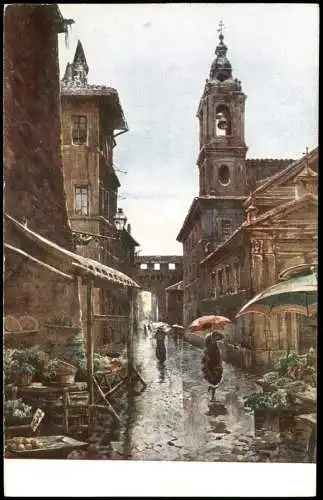 Rom Roma Via del Campanile in Borgo ACQUARELLI DI F. ROESLER 1910