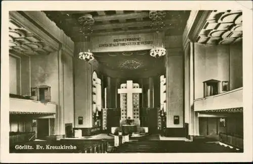 Ansichtskarte Görlitz Zgorzelec Kreuzkirche - Altar, DDR Fotokarte 1955