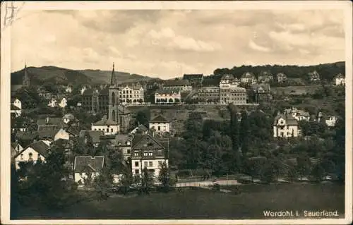 Ansichtskarte Werdohl Blick auf die Stadt 1938