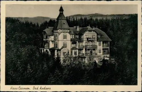 Postcard Bad Kudowa Kudowa-Zdrój Haus Carmen 1942