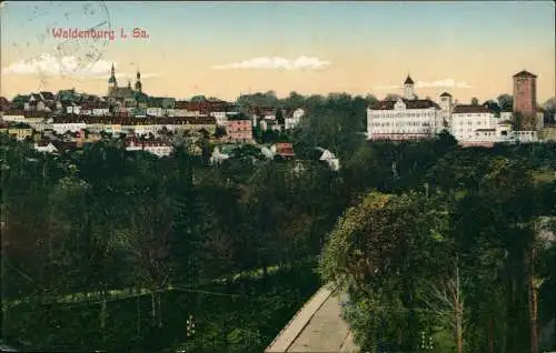 Ansichtskarte Waldenburg (Sachsen) Stadtpartie - Weg zur Stadt 1912