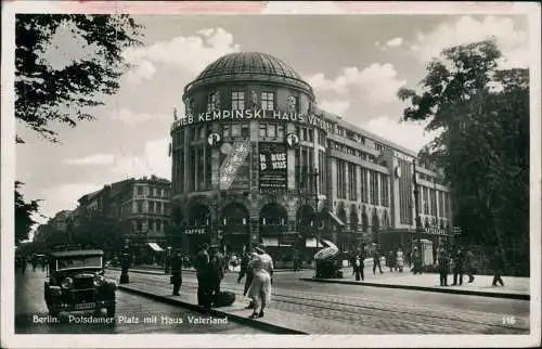 Tiergarten-Berlin Kaffeehaus "Vaterland" - Potsdamer Platz Straßenszene 1938