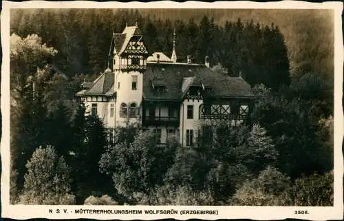 Ansichtskarte Wolfsgrün-Eibenstock N.V. Müttererholungsheim Fotokarte 1937