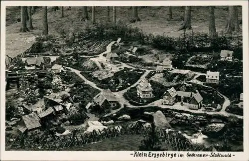 Ansichtskarte Oederan Miniaturpark Klein-Erzgebirge Stadtwald Fotokarte 1934