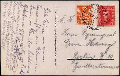 Eleonorenhain Lenora Ortspartie Böhmerwald 1917  b. Prachatice Prachatitz