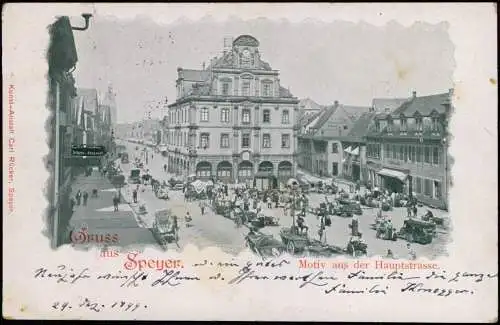 Ansichtskarte Speyer Motiv aus der Hauptstrasse 1899