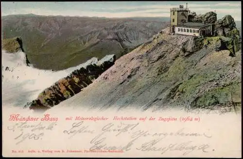 Ansichtskarte Grainau Münchner Haus Zugspitze Hochstation 1903